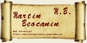 Martin Beočanin vizit kartica